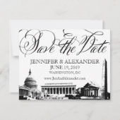 Save The Date Washington DC Enregistrer la date - Monuments Vint (Devant)