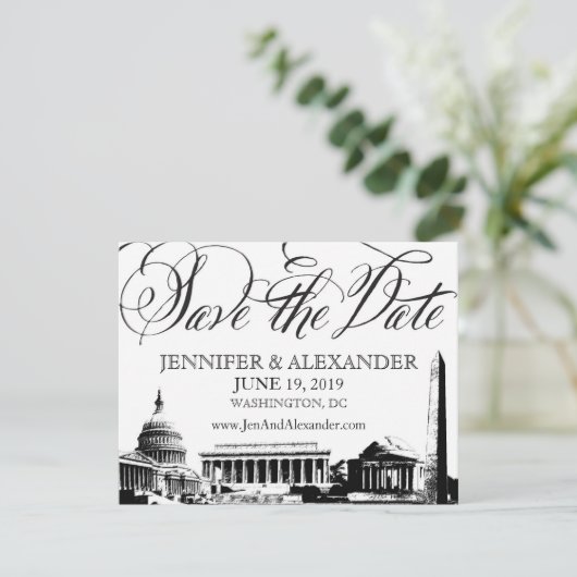 Save The Date Washington DC Enregistrer la date - Monuments Vint (Debout devant)