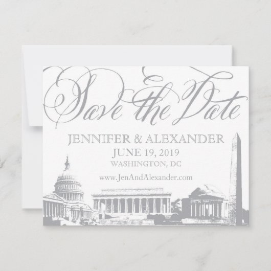 Save The Date Washington DC enregistrer la date - Monuments Vint (Devant)