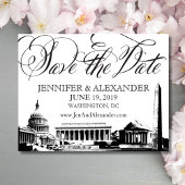 Save The Date Washington DC Enregistrer la date - Monuments Vint