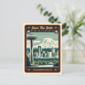 Save the date | Washington Invitation Briefkaart (Staand voorkant)