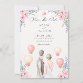 Save The Date Watercolor Aesthetic wedding  (Devant)