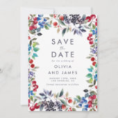Save The Date Watercolor Berry Mariage été (Devant)