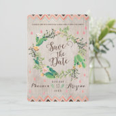 Save The Date Watercolor Desert Cactus Wedding Save the Dates (Debout devant)