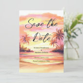 Save The Date Watercolor Digital Beach Wedding (Debout devant)