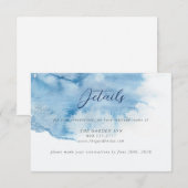 Save The Date Watercolor Dusty Blue Wedding Details Card (Devant / Derrière)