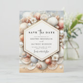 Save The Date Watercolor Elegant Beach Wedding (Debout devant)