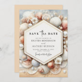 Save The Date Watercolor Elegant Beach Wedding (Devant / Derrière)