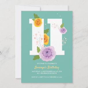 Save The Date Watercolor Floral Spring 11e fête d'anniversaire