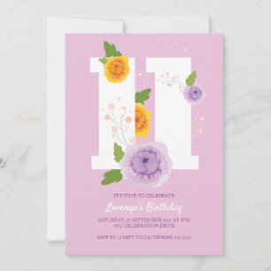 Save The Date Watercolor Floral Spring 11e fête d'anniversaire