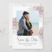 Save The Date Watercolor Floral Wedding Enregistrer la photo Dat (Devant)