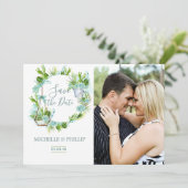 Save The Date Watercolor Glass Terrarium Succulent Enregistrer l (Debout devant)