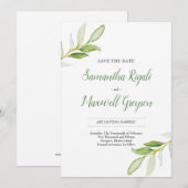 Save The Date Watercolor Groenery (Voorkant / Achterkant)