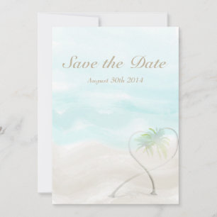 Save The Date Watercolor Mariage de plage tropicale