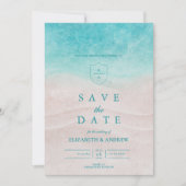 Save The Date Watercolor Mariage de plage tropicale (Devant)