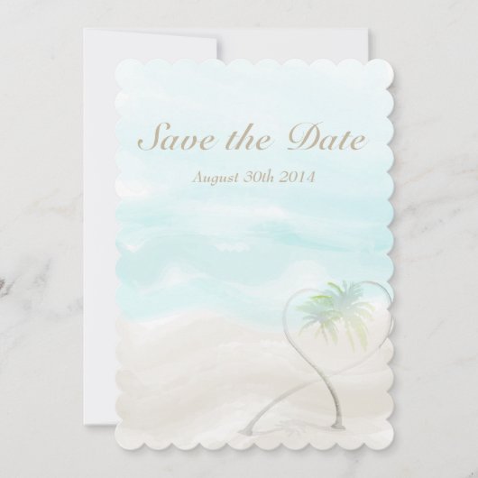 Save The Date Watercolor Mariage de plage tropicale (Devant)