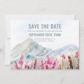 Save The Date Watercolor Mountain Fleur sauvage Meadow (Devant)