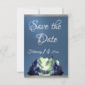 Save The Date Watercolor Mountains 2 Blue 2 (Devant)