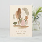 Save The Date Watercolor Natural Harmonious Organic Shapes (Debout devant)