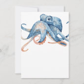 Save The Date Watercolor Octopus Sea Life Beach Mariage (Dos)