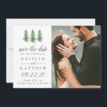 Save The Date Watercolor Pine Tree Forest Wedding Enregistrer La<br><div class="desc">Célébrez dans le style avec ces mariage élégant et très tendance enregistrer les cartes de date. Ce design est facile à personnaliser avec votre libellé d'événement spécial et vos invités seront ravis quand ils reçoivent ces cartes fabuleuses.</div>