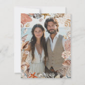 Save The Date Watercolor Seashell Neutral Beach Mariage (Dos)