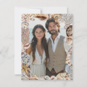 Save The Date Watercolor Seashell Neutral Beach Mariage (Dos)