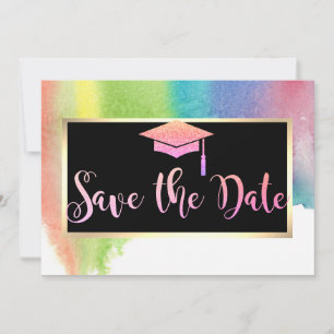 Save The Date WatercoloR Splash Parties scintillant Graduation E