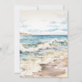 Save The Date Watercolor Summer Ocean Beach Mariage (Dos)