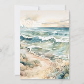 Save The Date Watercolor Summer Ocean Beach Mariage (Dos)