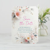 Save The Date Watercolour Aquarell Flowers Script (Debout devant)