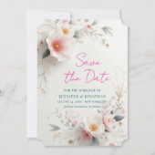 Save The Date Watercolour Aquarell Flowers Script (Devant)