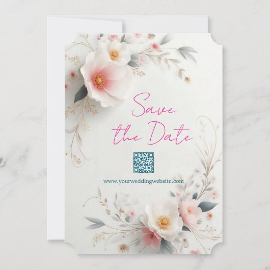 Save The Date Watercolour Aquarell Flowers Script (Dos)