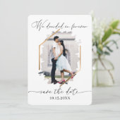 Save The Date We Decided on Forever Photo Engagement Save The Da (Debout devant)