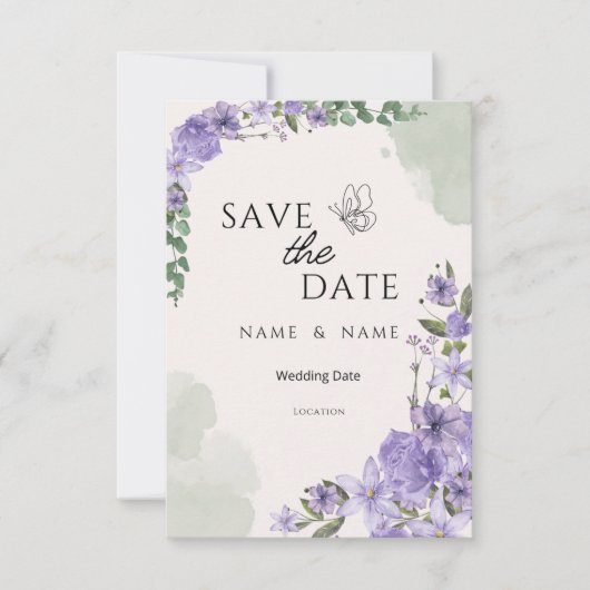 Save the Date Wedding Card (Voorkant)