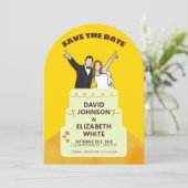 Save the Date Wedding Invitation – Bold Yellow  (Debout devant)