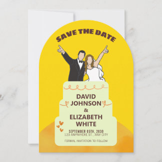 Save the Date Wedding Invitation – Bold Yellow Kaart