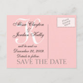 Save the Date Wedding Monogram Aankondiging Kaart (Achterkant)