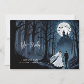 Save The Date Wedding Photo & QR Haunted Castle Gothic (Devant)