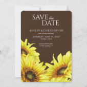 Save The Date Wedding shower Brown de tournesol aquarelle (Devant)