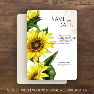 Save The Date Wedding shower de tournesol aquarelle