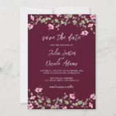 Save The Date Wedding shower en fleur d'Hibiscus rose bleu marin (Devant)