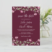 Save The Date Wedding shower en fleur d'Hibiscus rose bleu marin (Debout devant)
