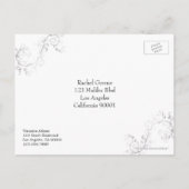Save the Date Wedding Silver Flourish Briefkaart (Achterkant)