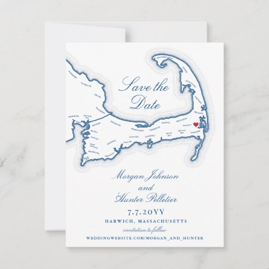 Save The Date Wequassett Resort Cape Cod Mariage (Devant)