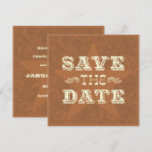 Save The Date Wester Enregistrer la date (deux côtés) Brun foncé (Devant / Derrière)