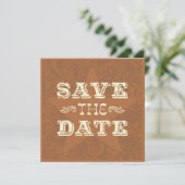 Save The Date Wester Enregistrer la date (deux côtés) Brun foncé (Debout devant)