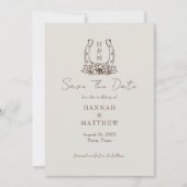 Save The Date Western Boho Horseshoe Wedding Enregistrer la date (Devant)