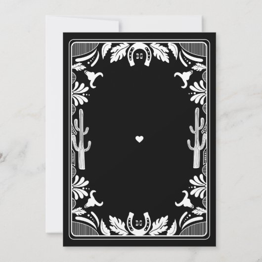 Save The Date Western Country Cowboy Rustique Mariage (Dos)