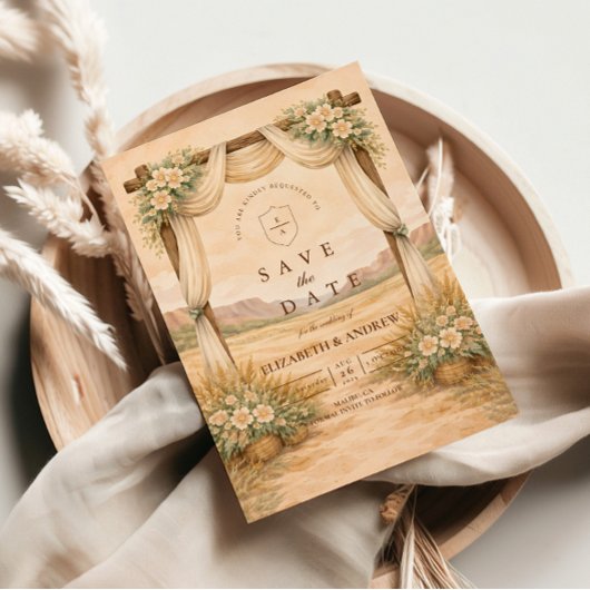 Save The Date Western Desert Arch Wedding